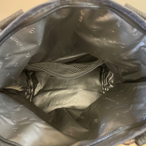 Fit & Fresh Lunch Bag Cooler Insulated Tote Zipper Double Handles Black Print - Picture 5 of 7